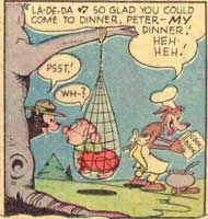 Smokey the Fire-Preventing Bear Comes to the Rescue of Peter Porkchops. Click for the full page