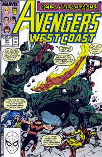 cover, West Coast Avengers #54 cover, West Coast Avengers #54