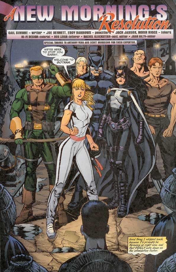 Splash page from Birds of Prey #5