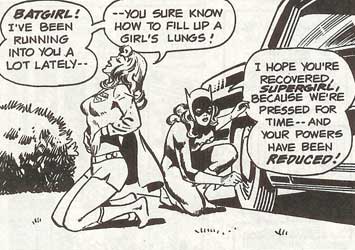 Conscientious as ever, Batgirl takes the time to screw the valve cap back on