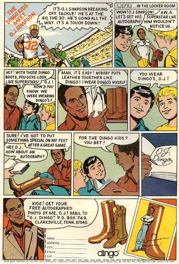 O.J. Simpson's Dingo Boot Ad