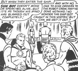 Now we put his hand in warm water and watch what happens scene from Adventure Comics #318