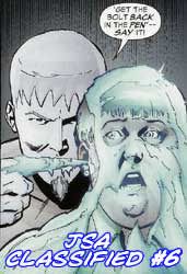 Icicle threatening Ma Hunkle in JSA Classified #6 scene from JSA Classified #6