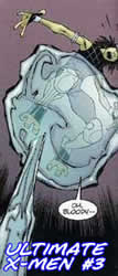 Toad falls victim to Iceman in Ultimate X-Men #3 scene from Ultimate X-Men #3