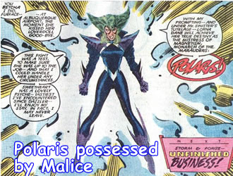 Lorna Dane possessed by Malice Lorna Dane possessed by Malice