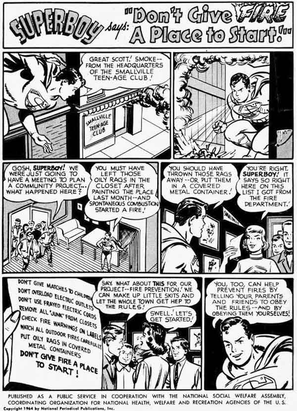 Superboy Says 'Don't Give Fire a Place to Start'