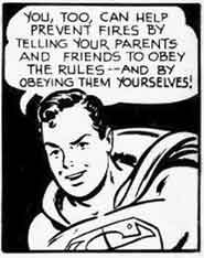 Superboy Says 'Don't Give Fire a Place to Start! Click for the full page.