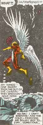 Angel flapping his wings