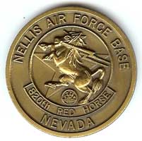 standard RED HORSE coin, front