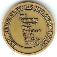 standard RED HORSE coin, front