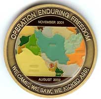 RED HORSE OEF coin, front