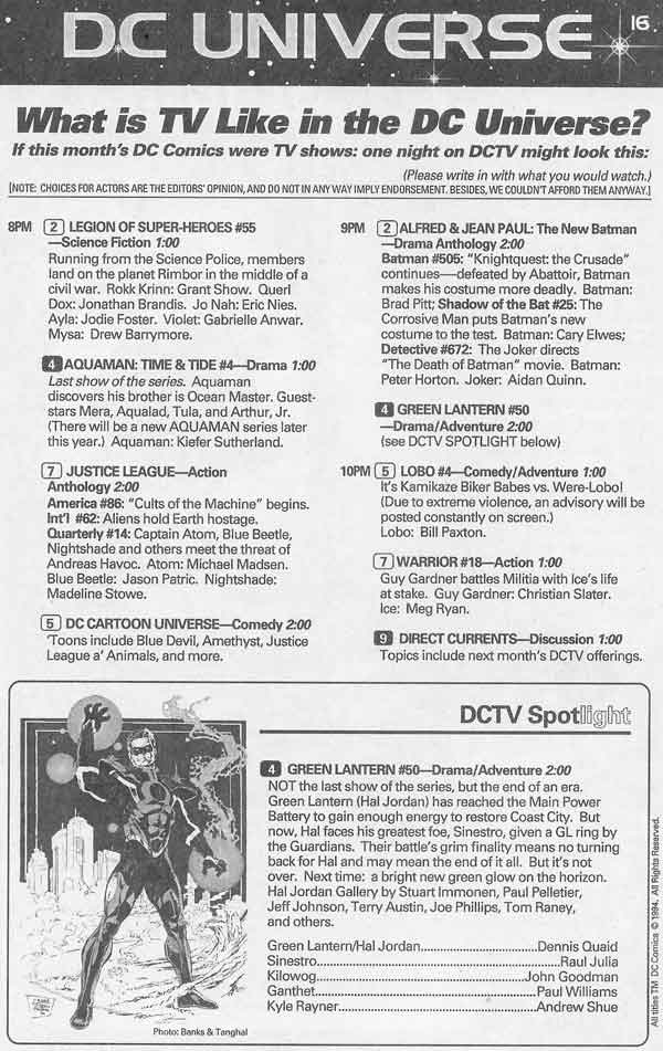 DC TV (the DC Universe Represented by Early '90s Actors, Courtesy of DC)