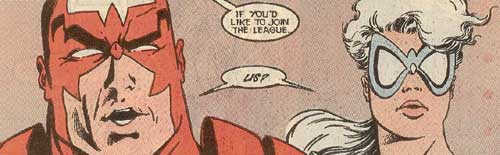 Hawk and Dove are invited to join the JLA.  Click for the full page.