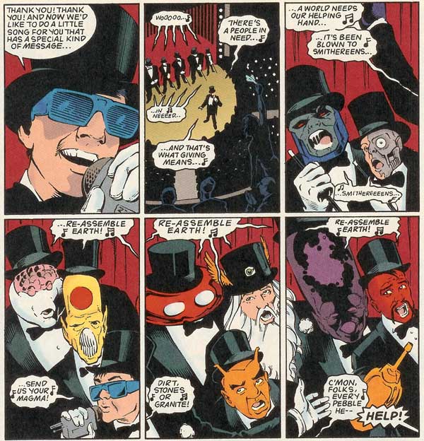 Tenzil Kem's All-Star Rebuild the Earth Benefit Concert (from Legion of Super-Heroes #49)