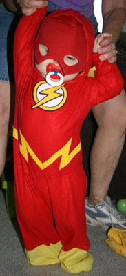 Aidan as Flash, Halloween 08