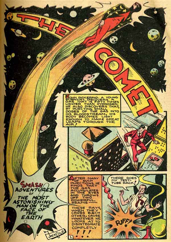 splash page from Pep Comics #1