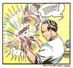 Yeow! The beaker explodes!